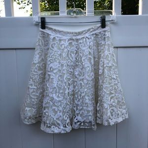 White Lace Mini Skirt